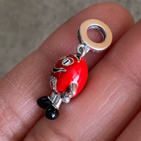 NWOT M & M M&M Enamel Red Chocolate Dangle Charm Sterling Silver 925 - Picture 5 of 10